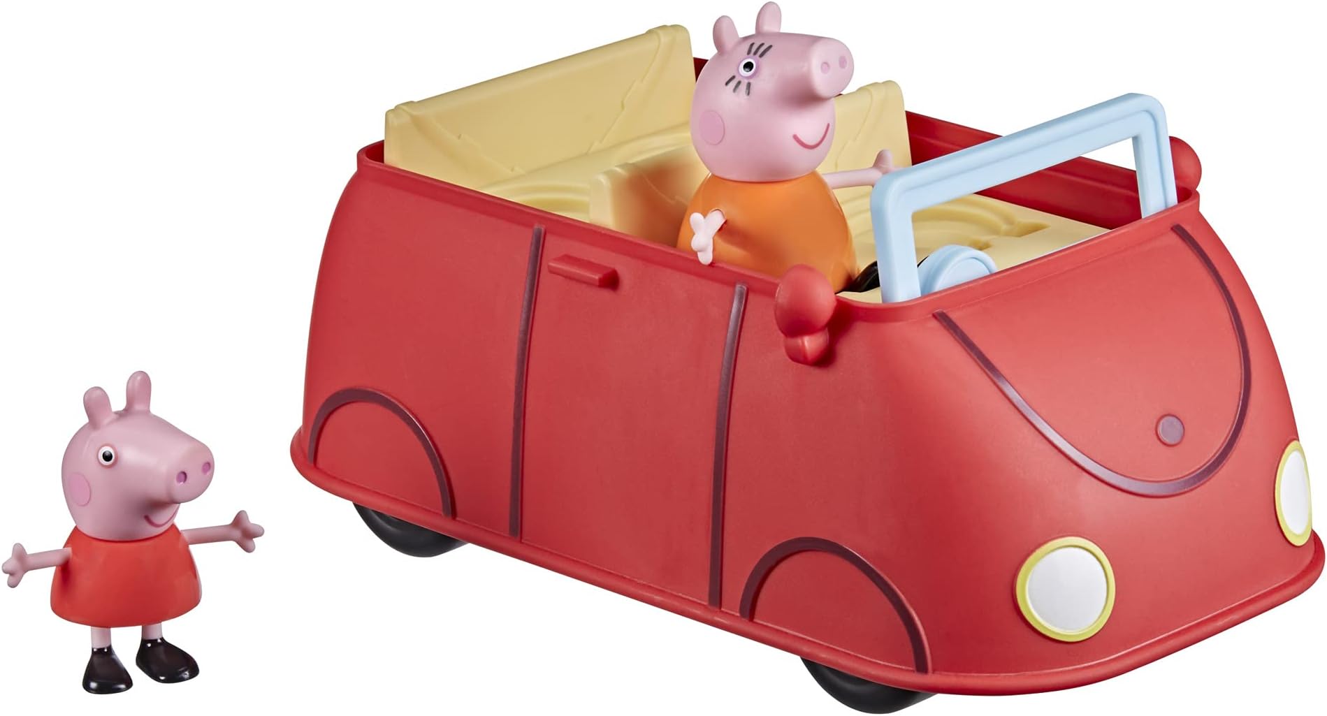Peppa Pig Peppa's Adventures Peppa's Family Red Car Preschool Toy, Speech and Sound Effects, Includes 2 Figures, for Ages 3 and Up