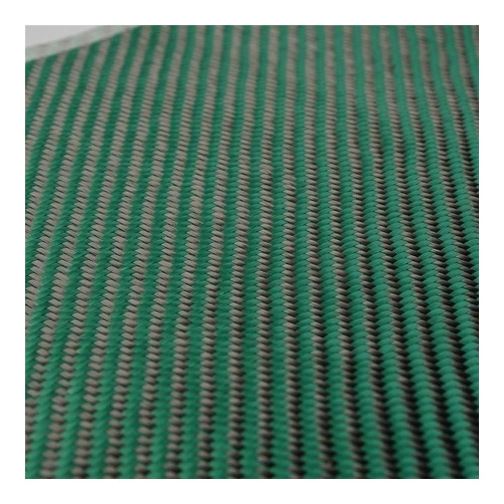 Carbon Aramid Fiber Hybrid Fabric Cloth 3K Carbon Fiber Aramid Fiber 190gsm 0.2mm Thickness sturdy Tools (Color : Green 1 Sqm)