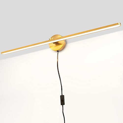 MantoLite Accesorios de iluminación LED de tocador, accesorios de iluminación enchufables de 32 pulgadas, lámpara de baño sobre espejo, lámpara