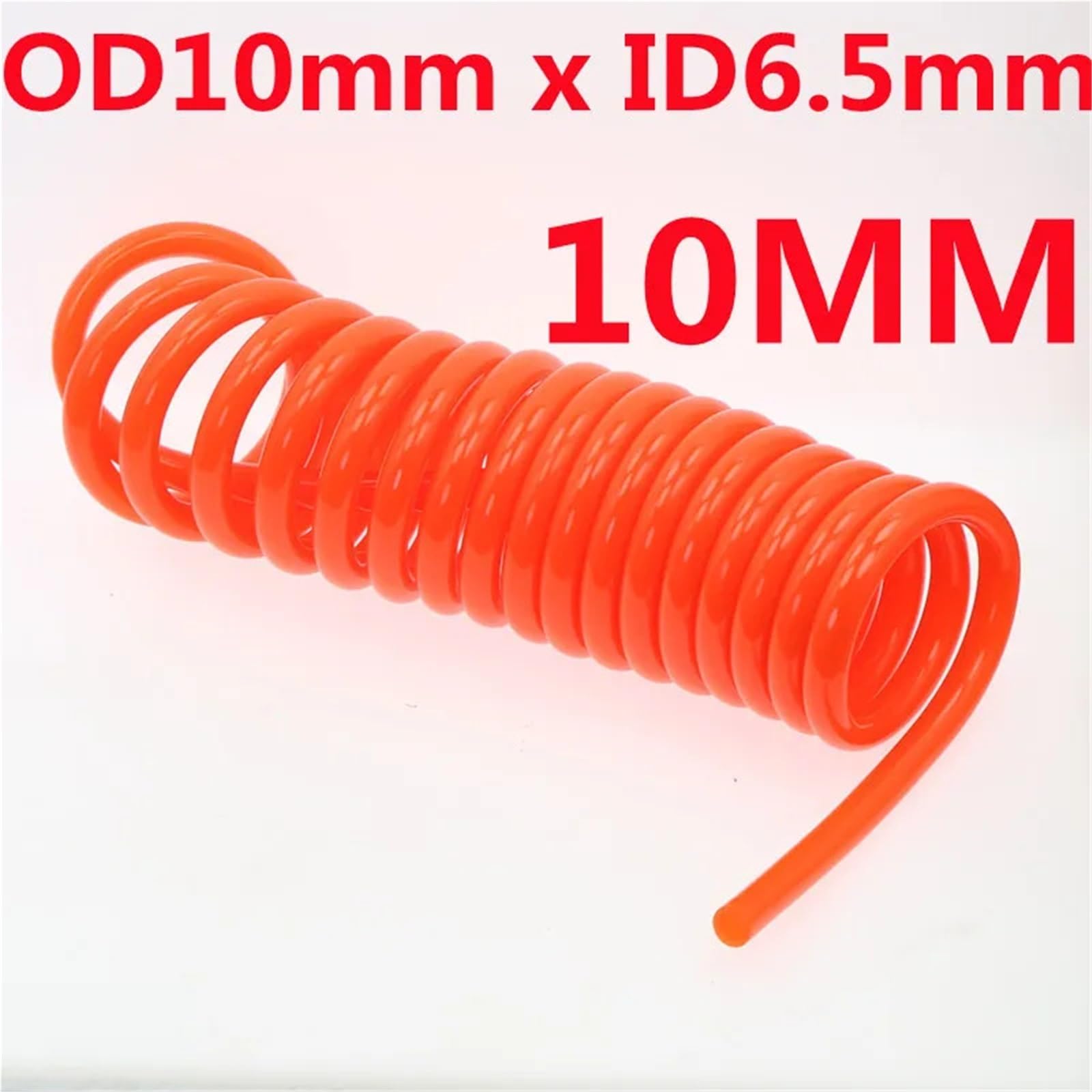 Tubo flessibile a molla in poliuretano da 3 m, 6 m, 9 m, 12 m e 15 m, per compressori, utensili pneumatici e adattatori di collegamento. (10 x 6,5 mm senza raccordi, 6 m)