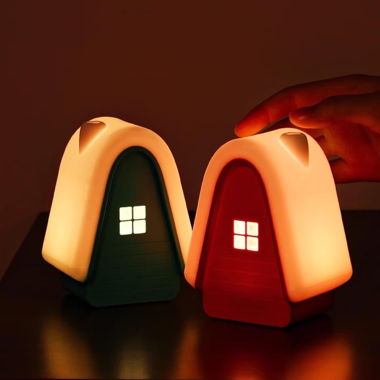 Tischlampen Schneehaus-Nachtlicht-Timing, wiederaufladbarer Begleiter, schlafende Still-Tischlampe, Kinderzimmer, niedliche dekorative Ambiente-Tischlampe, dimmbar Innenbeleuchtung (Color : B)