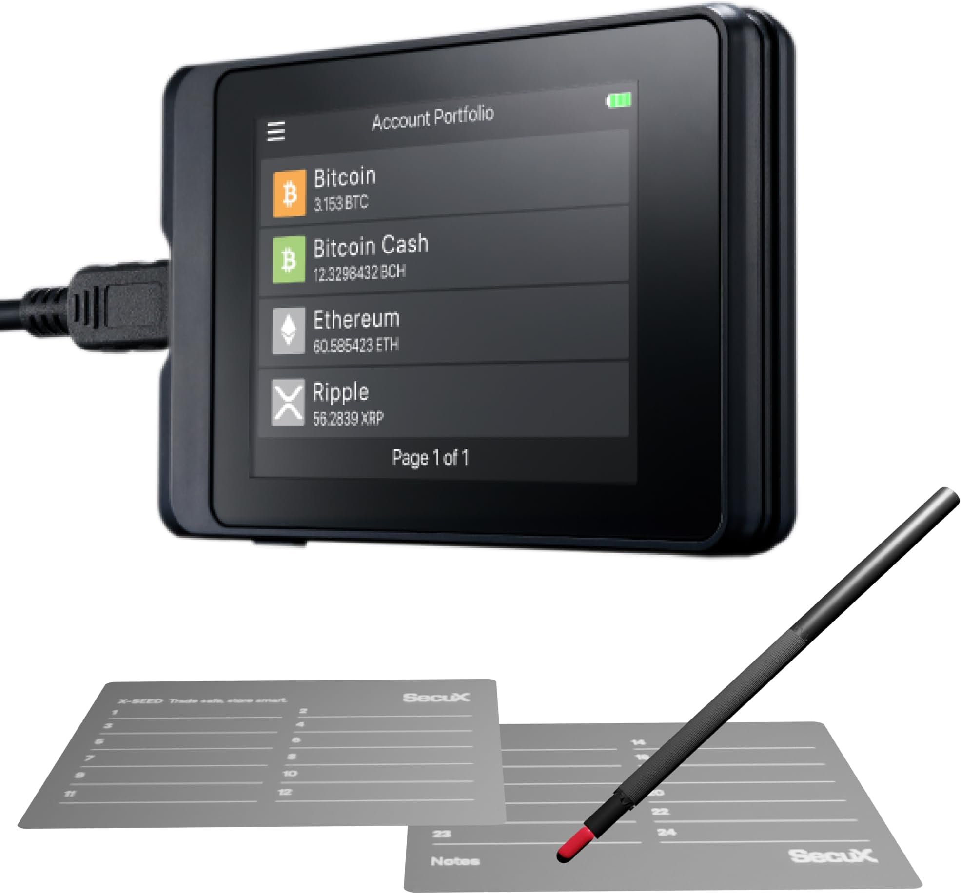 SecuX W10 Crypto-Asset Hardware Wallet - The Ideal Solution for Safely Storing Your Bitcoin, Ethereum, Ripple, Litecoin, Bitcoin Cash and More (W10C)