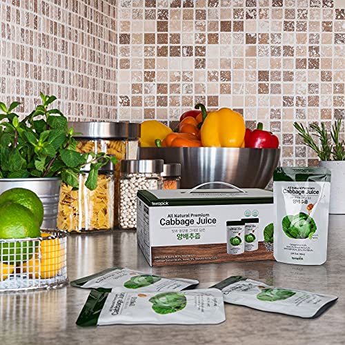 Terrapick Green Cabbage Juice Sweetened With Manuka Honey - Natural Cabbage Extract Juice Vegetable Juice Superfood (3.04 Fl Oz X 30 Pouches) #TOP4