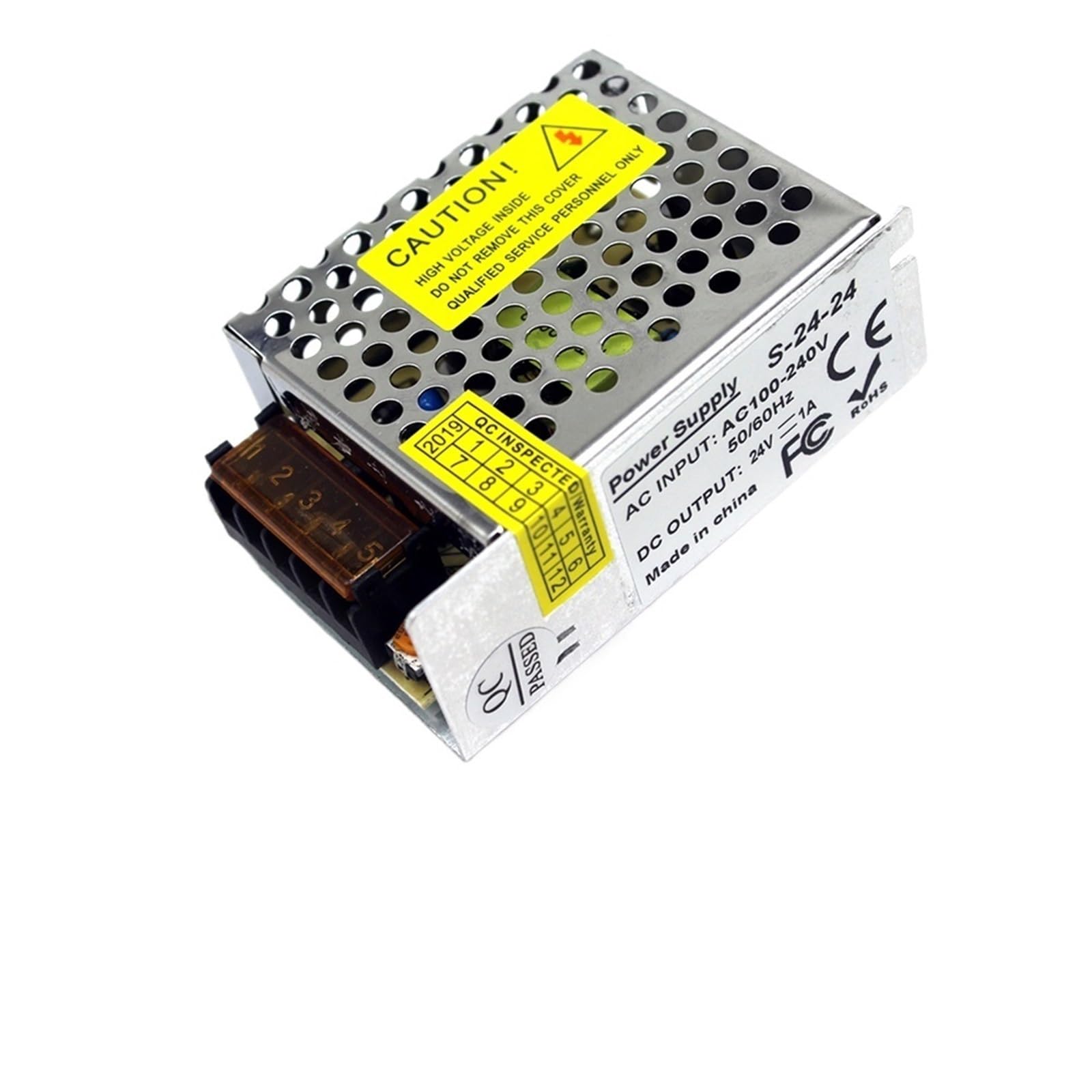 FCARUMIQP DC24V 1A 24W Power Supply for LED Strip lampTransformer 100-240V AC to UPS Driver with CCTV