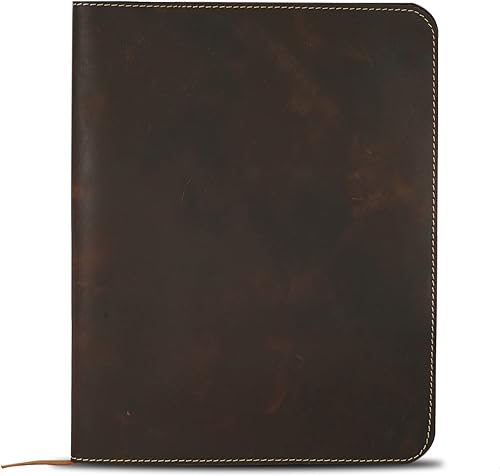 Miniatura 14 de Funda de cuero marrón A5 para diario, 5.75 x 8.25 pulgadas, funda de diario recargable para Moleskine grande, cubierta de cuero hecha a mano