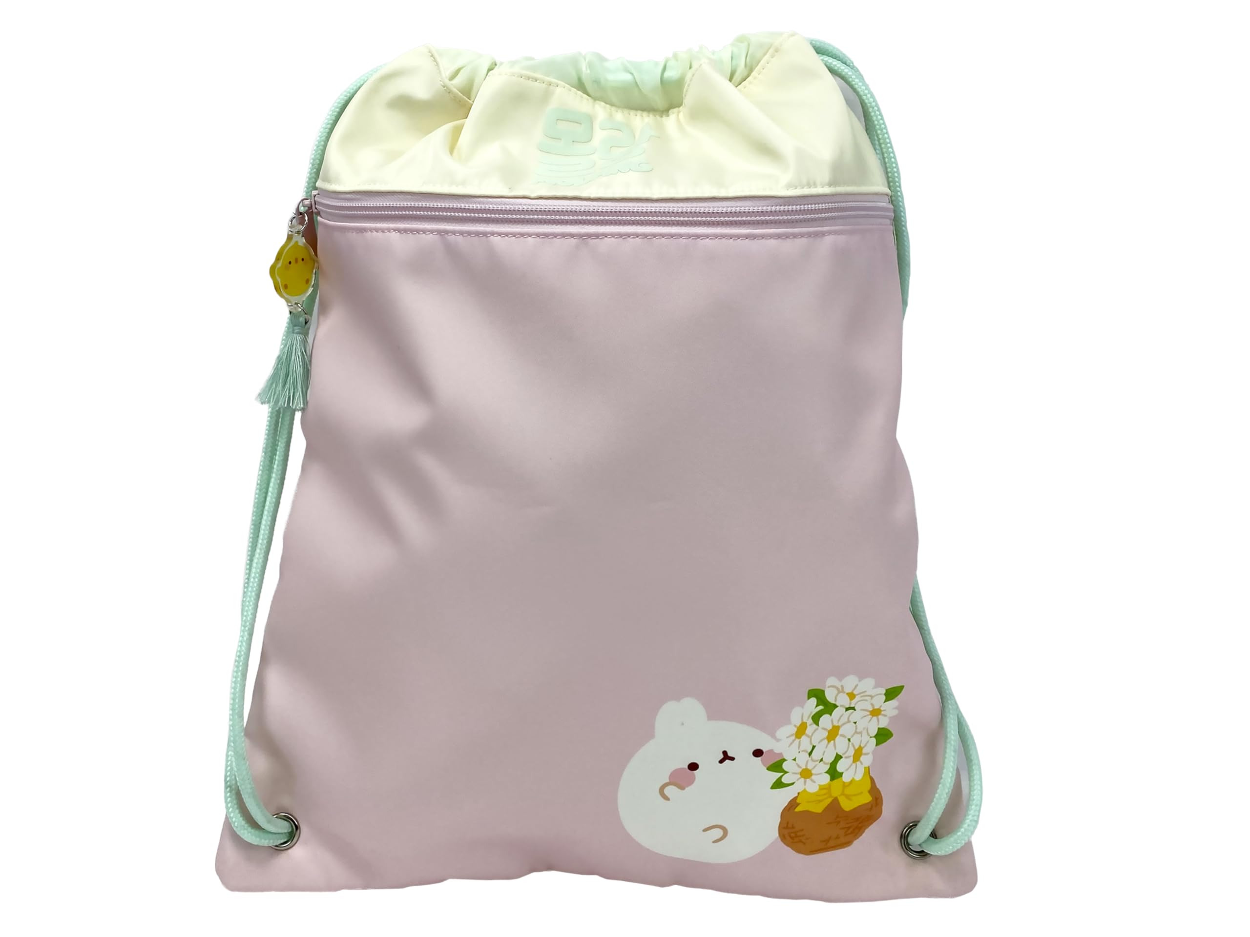 CYPBRANDS Molang, Backpack, School Supplies, Mochial Sack, Bag with Strings, Bag, Blossom, Colour Pink, Official Product, pink, Medium