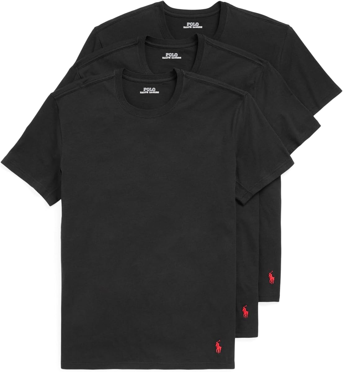Polo Ralph Lauren Men's 4d Flex Cooling Ventilation Cotton Modal Crew Undershirts, 3-Pack
