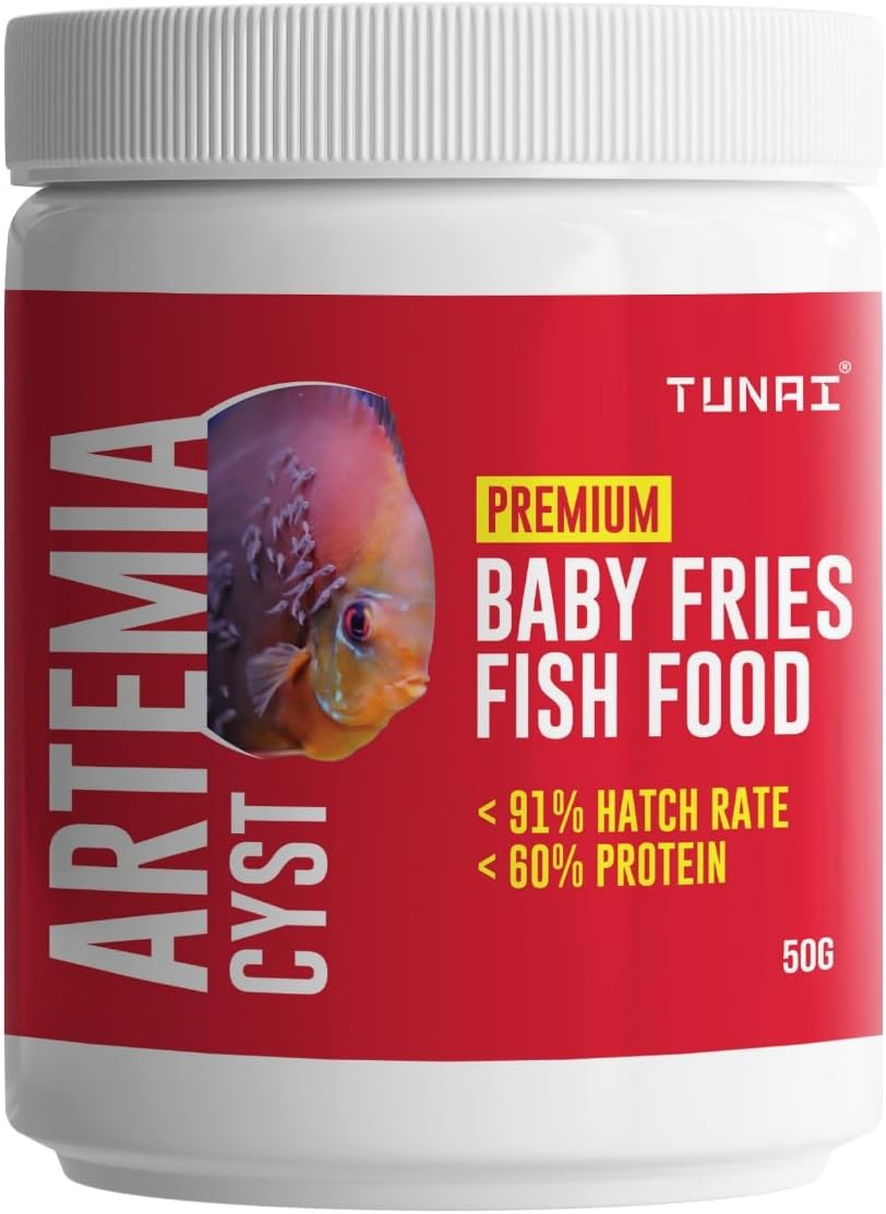 TUNAI Artemia Cyst or Brine Shrimp Eggs with 91% Hatching Rate | 50g| Premium Fish Food for Baby Fries and Supplement Treat for Discus, Guppies, Betta and Other Tropical, Marine Fish