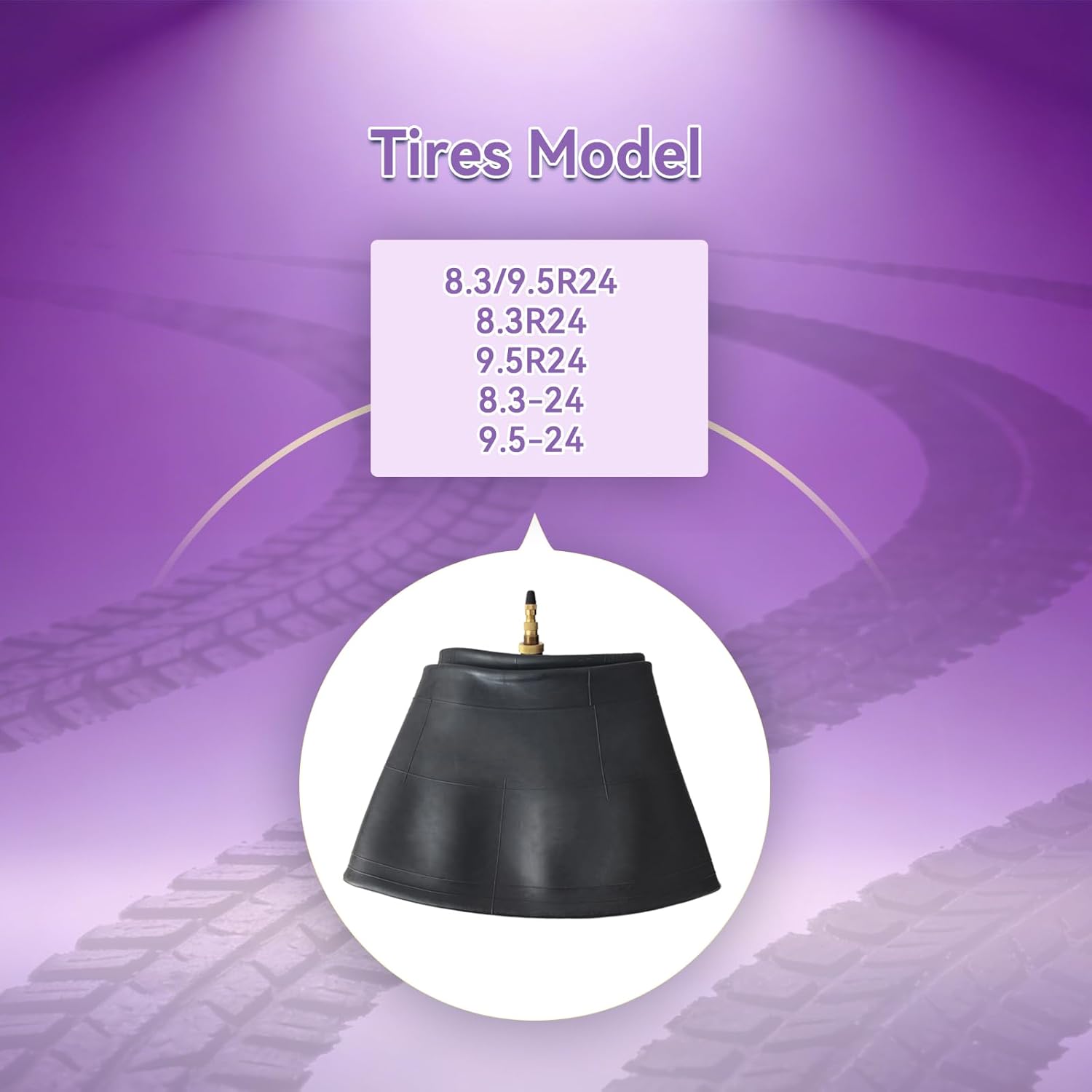 7.5R-24/8.3R-24/9.5R-24 Tractor Inner Tube 7.5-24/8.3-24/9.5-24 Tube Replacement with Straight Valve Stem- TR218A