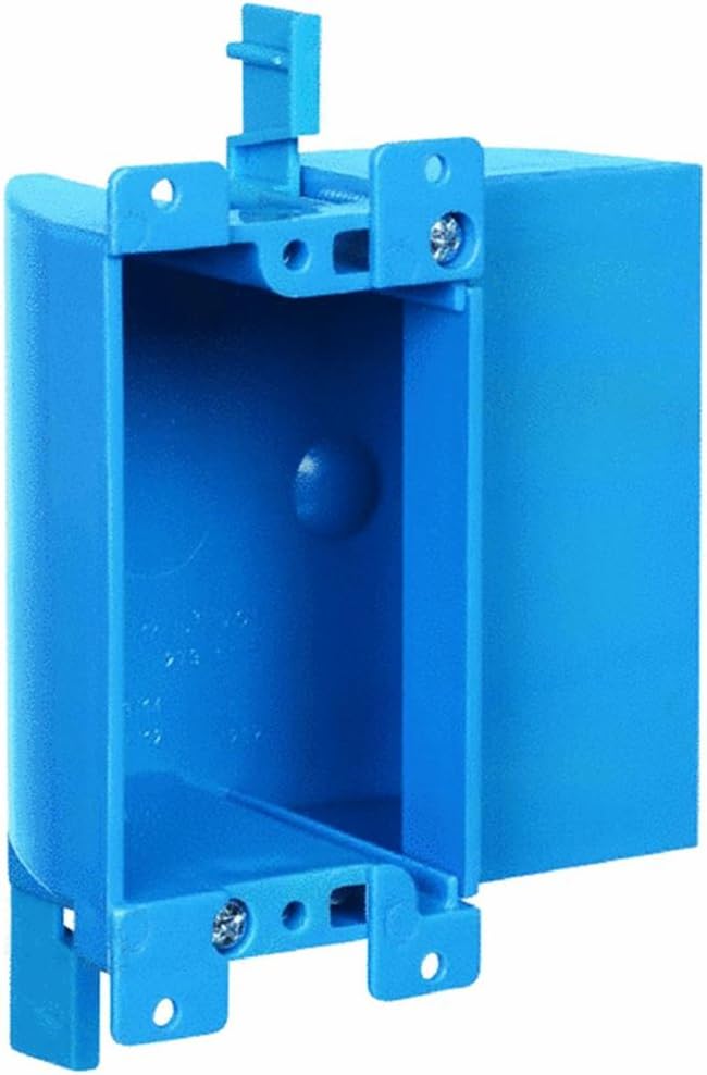 Carlon B117RSW Work Outlet Box, 1 Gang, 3.64-Inch Length by 4.07-Inch Width by 2-Inch Depth, Blue