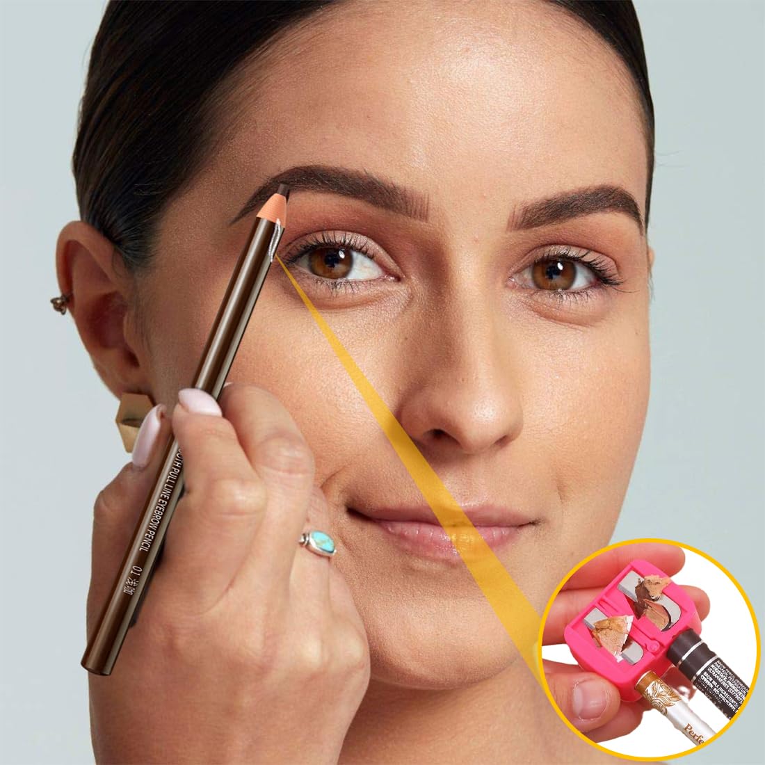 4 pezzi Temperino Matita Occhi,Temperamatite Trucco,Doppio per Matite Cosmetiche,per Matite Trucco, Adatto per Eyeliner, Matita per Sopracciglia