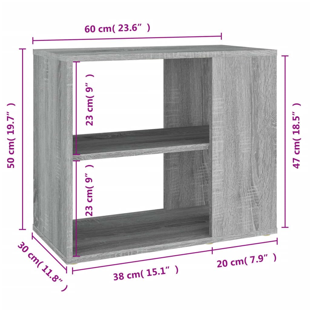 vidaXL Armario Auxiliar Aparador Consola Mueble Almacenamiento Sala de Estar Salón Comedor Decoración Madera Contrachapada Gris Sonoma
