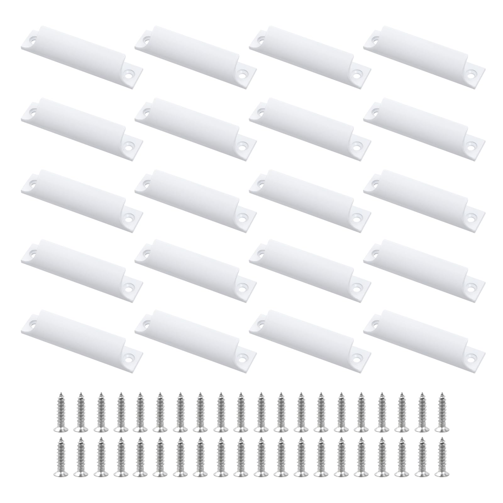 Poignées de tiroir en aluminium blanc Coshar lot de 20 avec entraxe de 7,6 cm ultra résistantes