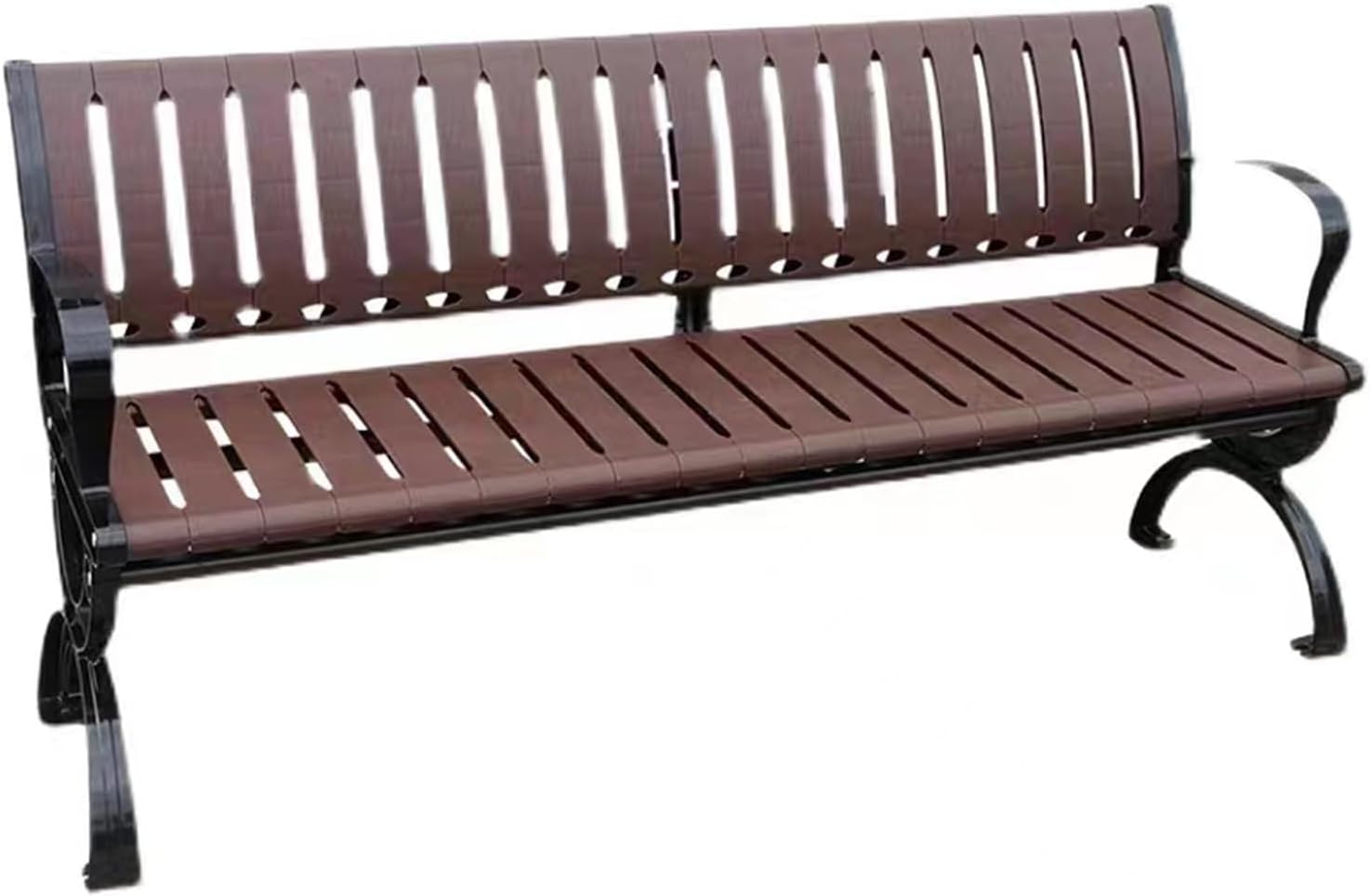 YUZES Metal Garden Bench 2 Seater,Cast Iron Bench Park