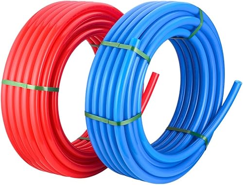 Miniatura 10 de EFIELD Tubo Pex-A de 1/2 pulgada y 2 x 100 pies de longitud azul y rojo de 200 pies para agua potable para aplicaciones de fontanería de agua