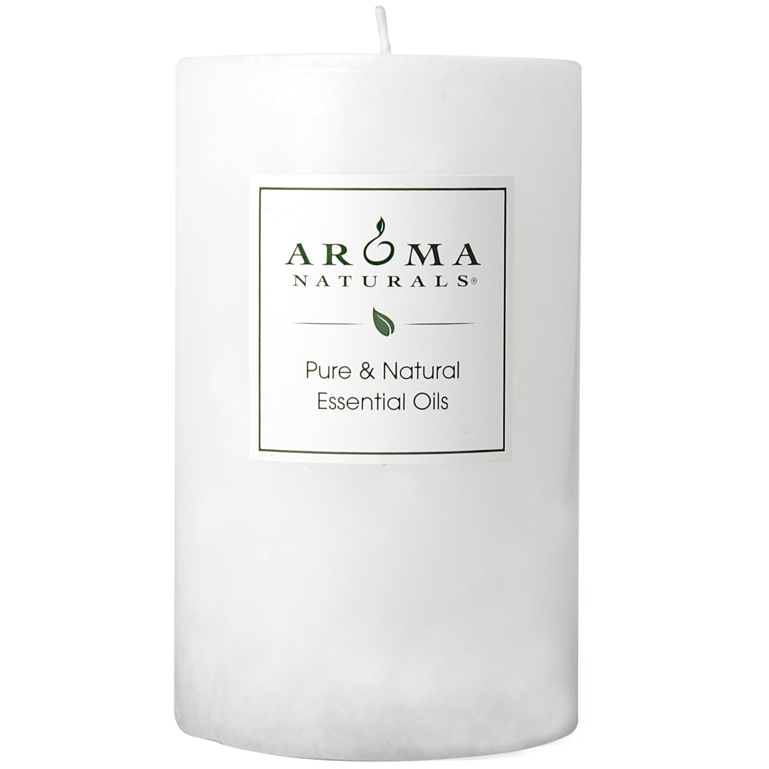 Aroma Naturals Patchouli and Frankincense Essential Oil White Scented Pillar Candle, Meditation, 2.5 inch x 4 inch