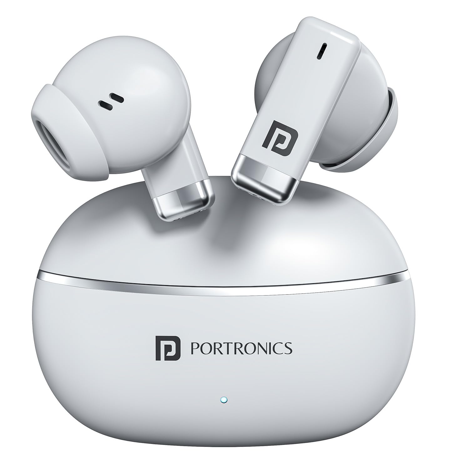 Portronics Twins one in Ear Earbuds with Deep Bass, Upto 30 Hours Playtime,13mm Dynamic Driver, Game/Music Mode, Bluetooth V6.0, Voice Assistant, Type C Fast Charging Buds, Lightweight Design(White)-image-37