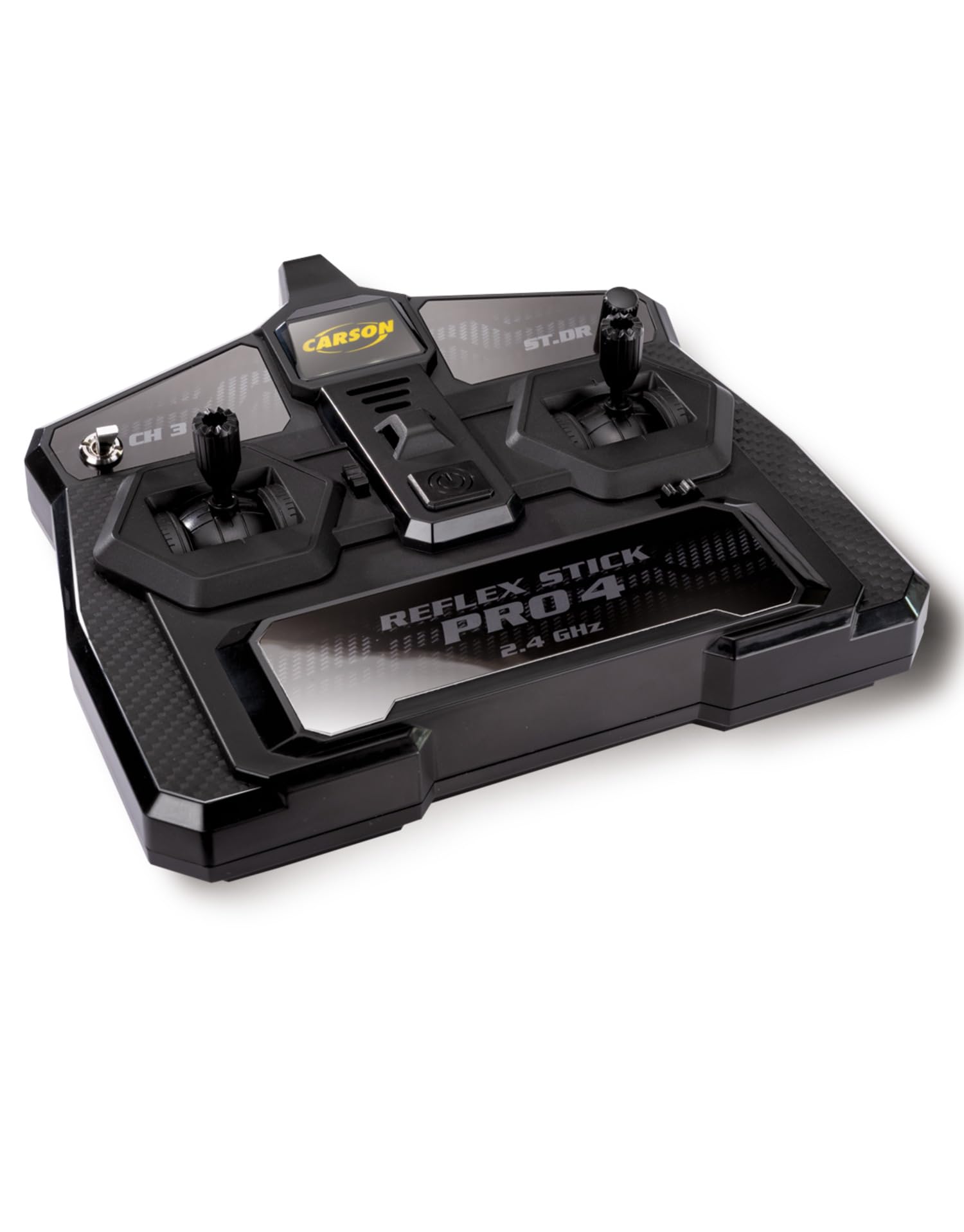 Carson FS 3K Reflex Stick Pro 4 - Telecomando RC, sistema a 3 canali da 2,4 GHz, controllo completamente proporzionale, Dual Rate, Failsafe, nero