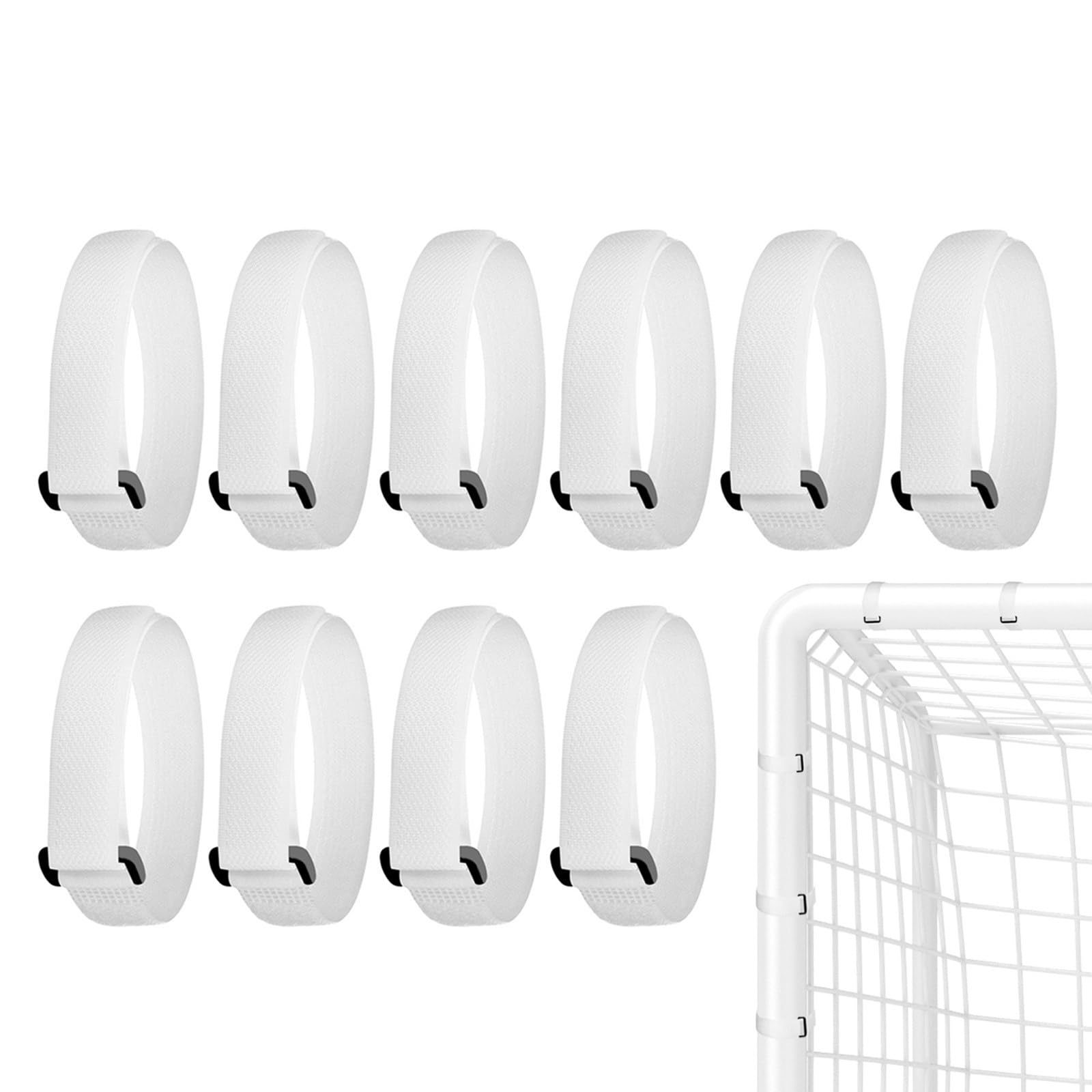 10 cinghie per porta da calcio per porta da calcio, rete di fissaggio, fascetta, cinghia di fissaggio per rete da calcio