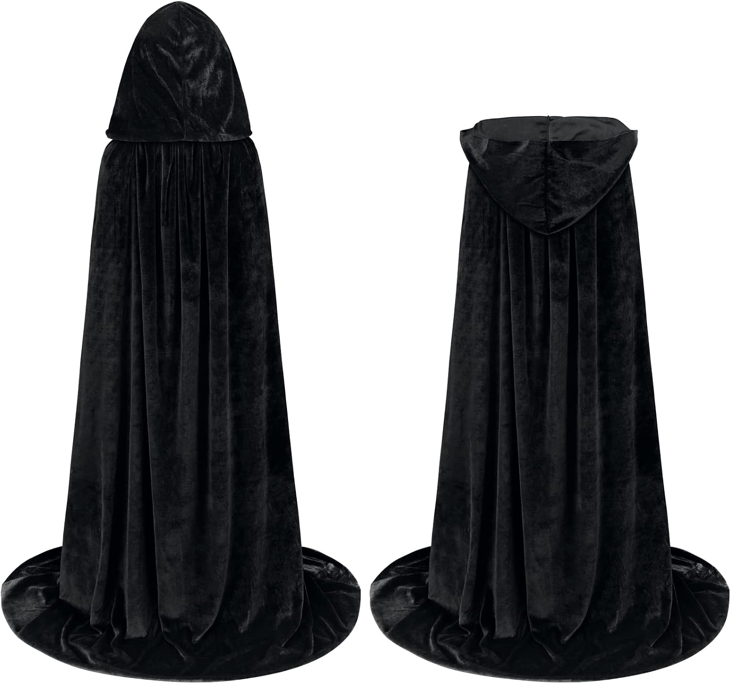 Sarfel Hooded Cloak Velvet Cape with Hood Halloween Capes Women Witch Costume Vampire Cloak Wizard Robe Men Cosplay Costume