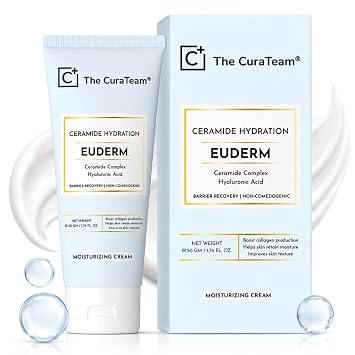 Ceramide Face Moisturizer with Hyaluronic Acid Barrier Repair Cream for Dry, Sensitive Skin Lightweight Daily Facial Moisturizer, Non-Greasy Hydrating Cream, 1.76 fl. oz