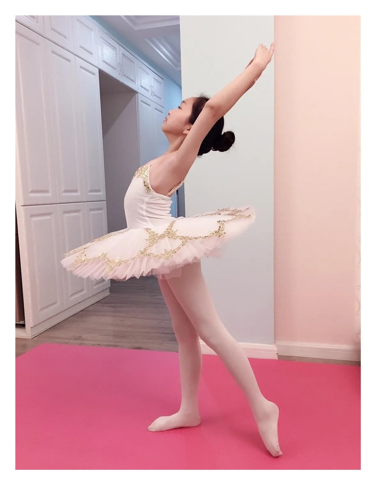 Robe Tutu Ballet Fille Robe de Ballet Rose for Filles, Tutu, Costumes de Danse de Ballet for Enfants, Robe de Ballerine, Robe de fête for Enfants sur scène de noël(Sky Blue,Height 110-120cm)