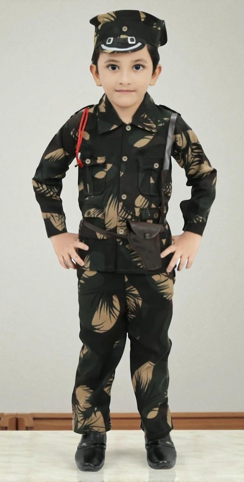 BOYS PRINTED ARMY OR BSF COSTUME WEAR-image-32