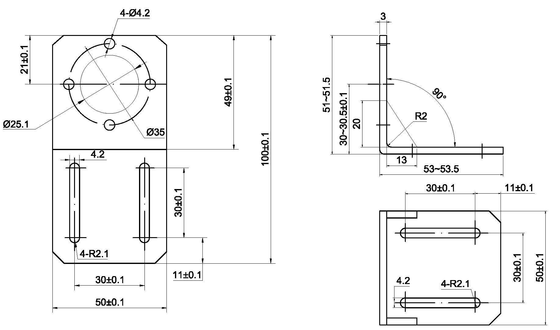 Staffa Montaggio Motore Nema 17 STEPPERONLINE - Per Riduttore Epicicloidale, Design A L - Foto 7