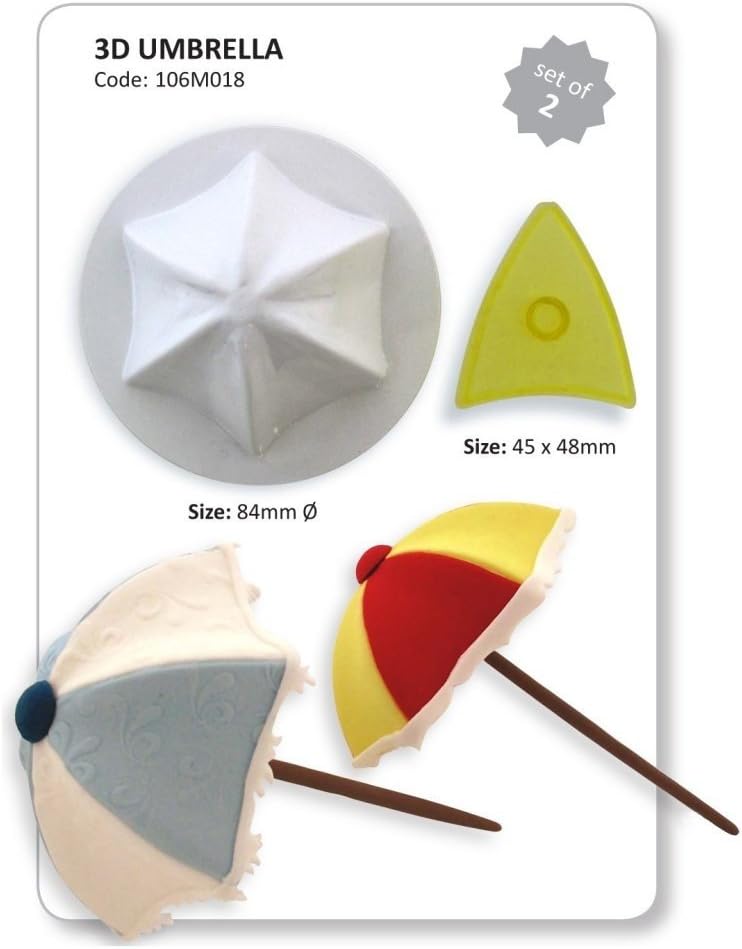 JEM 3-D Umbrella Cutter for Cake Decorating Set of 2, Standard