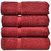 Luxury Hotel & Spa Towel Turkish Cotton (Bath Towel  - Set of 4, Cranberry)