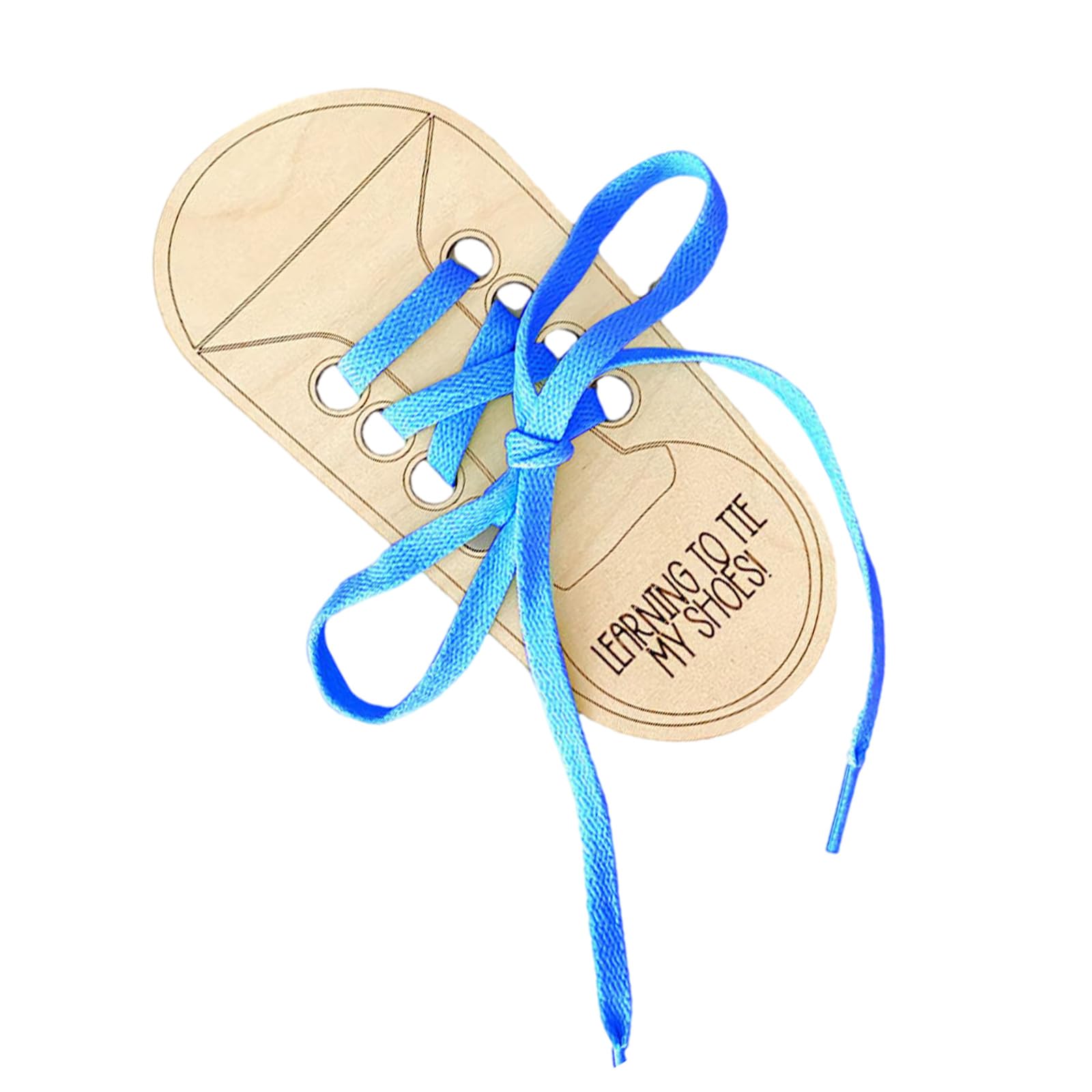 Uqezagpa Children Wooden Lacing Shoe Board Creative Threading Educational Toy Practice Tying Shoelace Board for Kids Toddler Shoe Tying Learning Toy