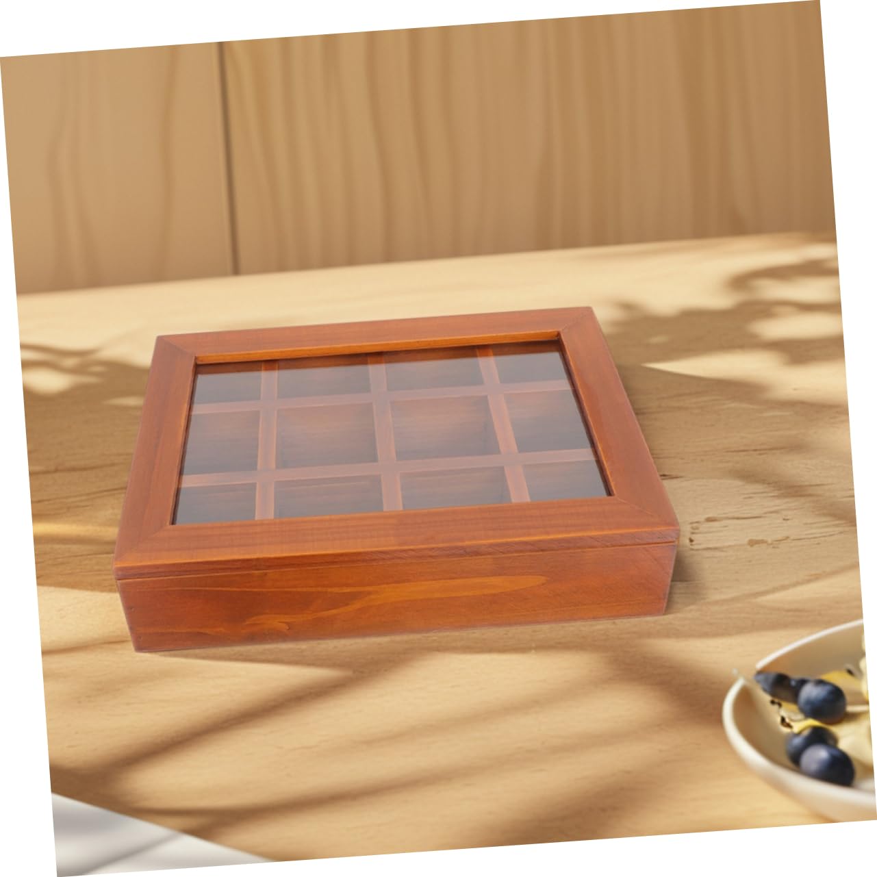 Ciieeo Teebeutel-aufbewahrungsbox Aus Holz Mit Deckel Und Fächern Transparenter Organizer Für Teebeutel Snacks Und Lebensmittel Kompakt Für Zuhause Und Reisen