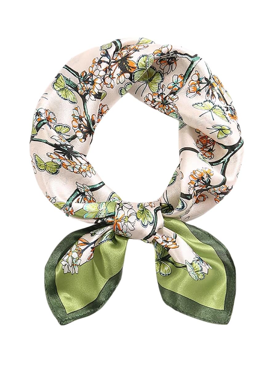 ANDANTINO 100% Mulberry Silk Scarf -21” Square Neckerchief with Gift Packed