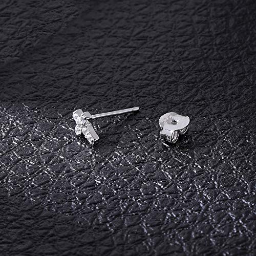 Aoedej Cross Stud Earrings Sterling Silver Cubic Zirconia Religious Cross Earrings Stud For Women And Men (Style 1) #TOP5