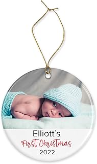 Personalised First Christmas ornnament, First Christmas ornament, First Christmas 2022, Customised ornament, Family gift, mdf ornament, ceramic ornament (Mdf)