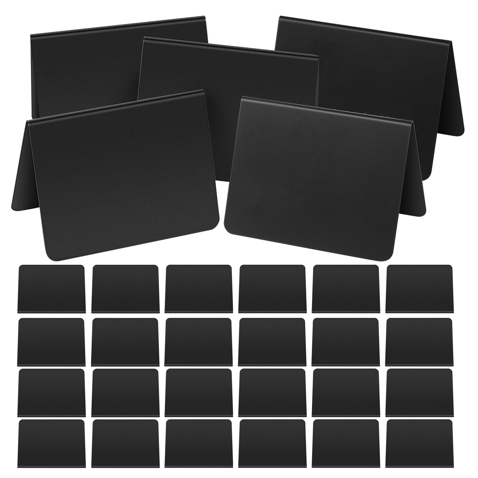 Tableau Noir Ardoise avec Support Stable en Bois Effaçable et Réutilisable pour Buffet - 8