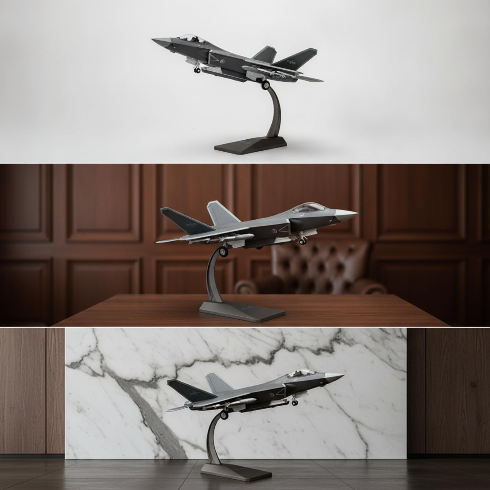 Aereo da Combattimento Modello Aereo Militare Jet da Caccia Aeromodello Collezionabile Miniatura Metallo Lega Zinco Finitura Opaca con Marcature per
