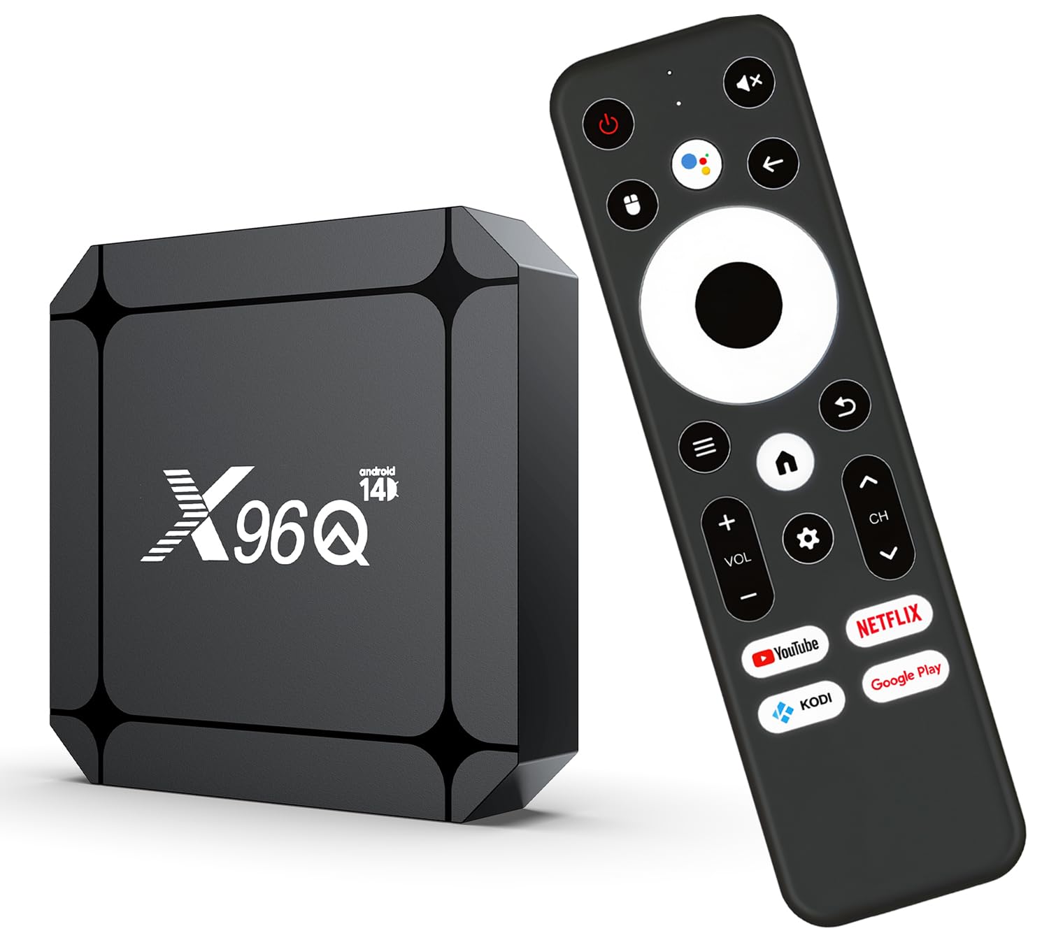 LEFFOT Android 14 TV Box 2025, X96QLite 4K Ultra HD TV-Box Android, 2GB RAM + 16GB ROM, Smart TVBox con HDR10, Control de Voz, 2.4G y 5G WiFi 6, Ethernet 100M, BT 5.0, USB 3.0, RK3518 Quad-Core A53