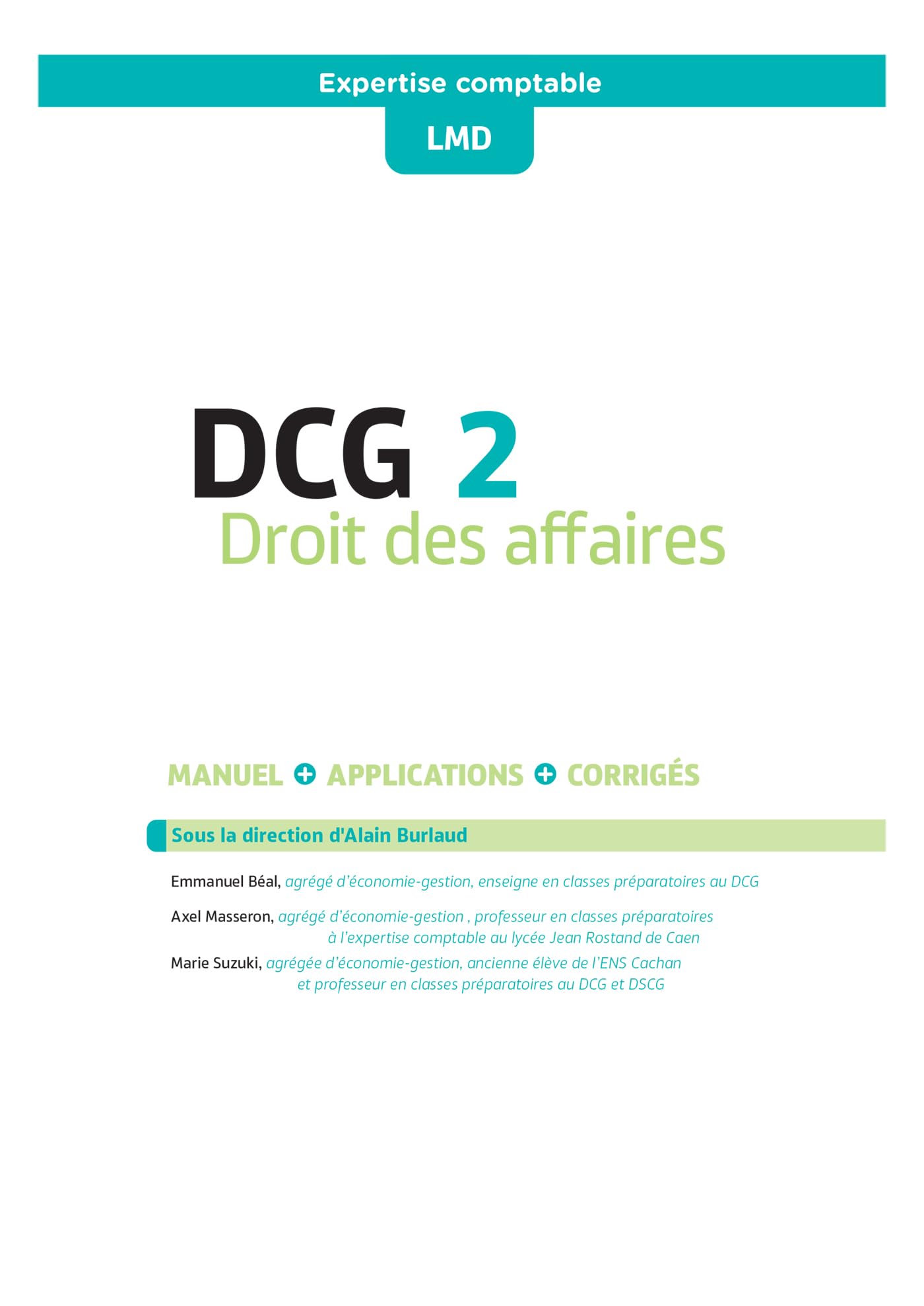 DCG 2 - Droit des affaires - Manuel et applications 2025-2026