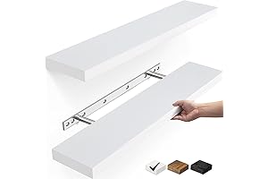 BAYKA White 22.5" Floating Wall Mounted Shelves