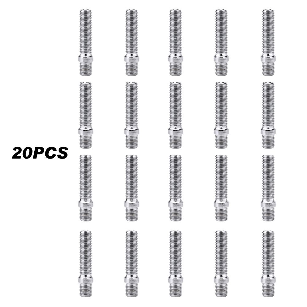 Kit de espárragos de rueda extendida, 20 piezas 50 mm Conversión de espárrago de ruedas extendidas 12x1.5 a 12x1.5 Adaptador de tornillo apto para 1998-2008