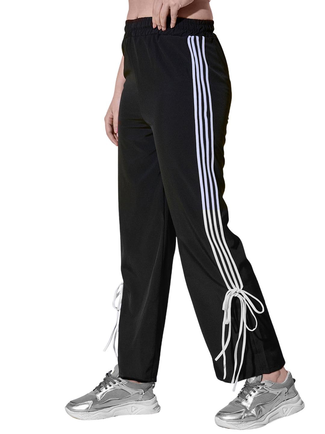 Women and Girls Sporty Track Pant with Side Stripes, Elasticated, and Ankle Tie Detail-picture-51