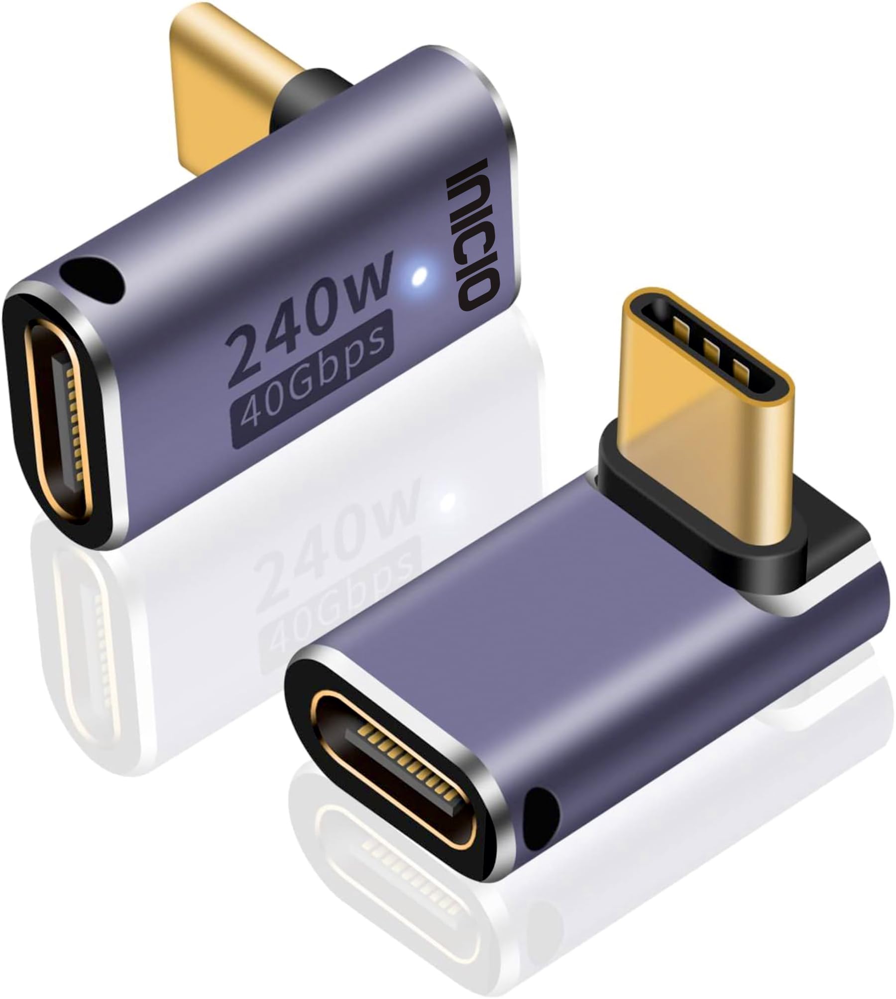 INICIO 240W 40Gbps 8K Video USB-C Adapter (1 Pack) USB4 Type C Male to Female Extender 90 Degree Right Angle Connector for Thunderbolt 4/3, MacBook Pro Air, iPad, Galaxy S24 S23, iPhone 16 15 etc (B0CNWCXS6Y) Amazon Price History, Amazon Price Tracker