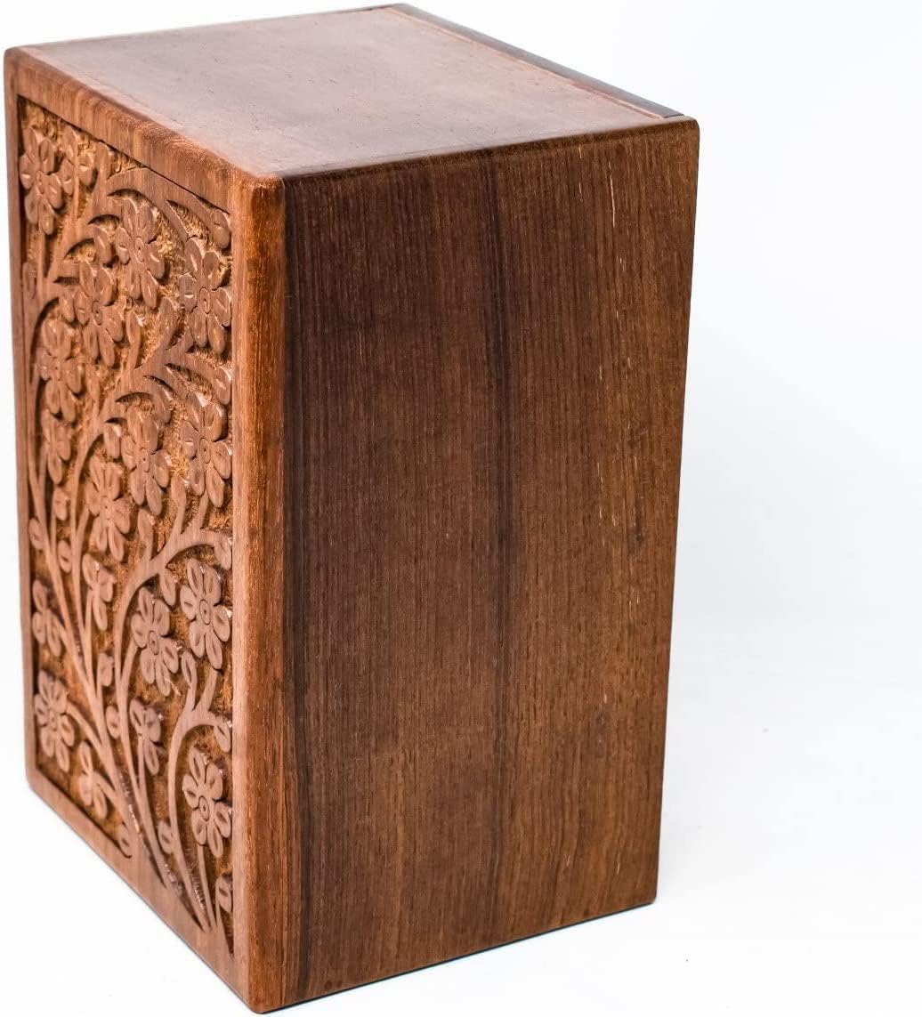 Wooden Urn - HandcraftedRosewood Cremation urns - Beautiful urns for Human Ashes Adult Male and Female- Casket and Decorative Urns Wooden Box (XX-Large)