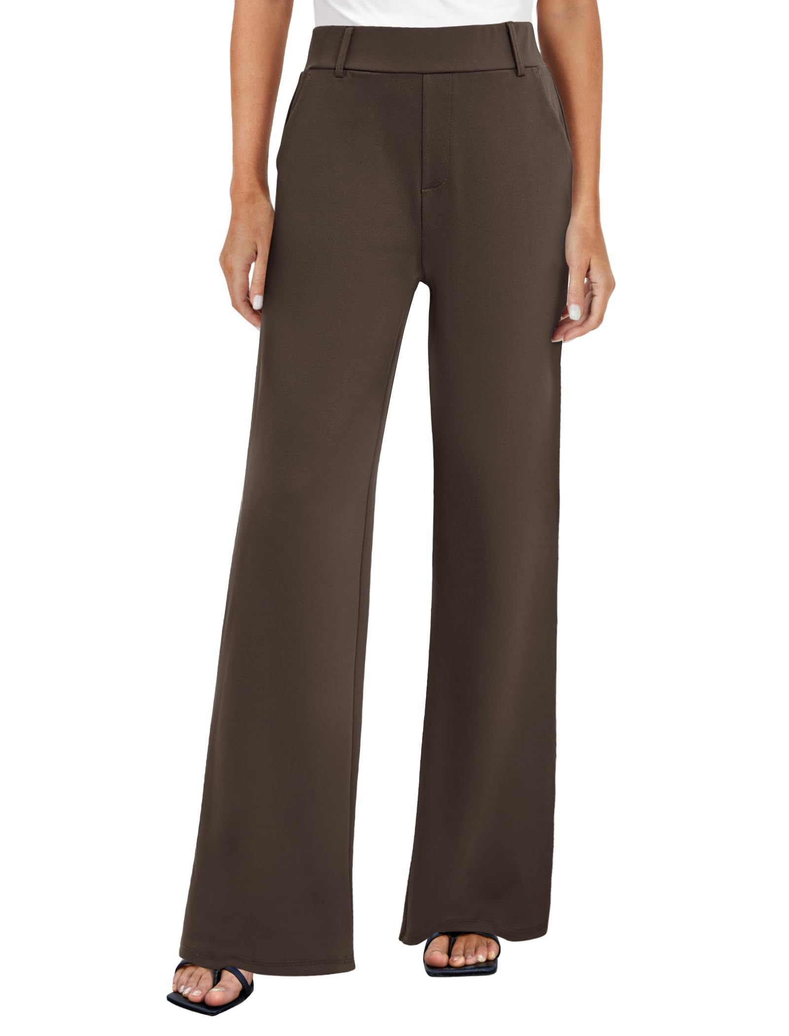 FireSwan Womens Wide Leg Dress Pants High Waisted Stretchy Work Trousers Business Casual Office Pull on Slacks with