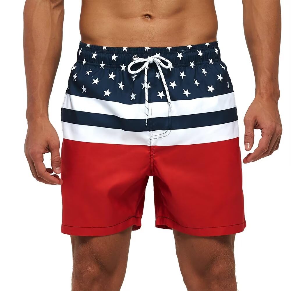 FREDRM Mens Swim Trunks Quick Dry Boardshorts with Mesh Lining Above Knee Swimwear Bathing Suits