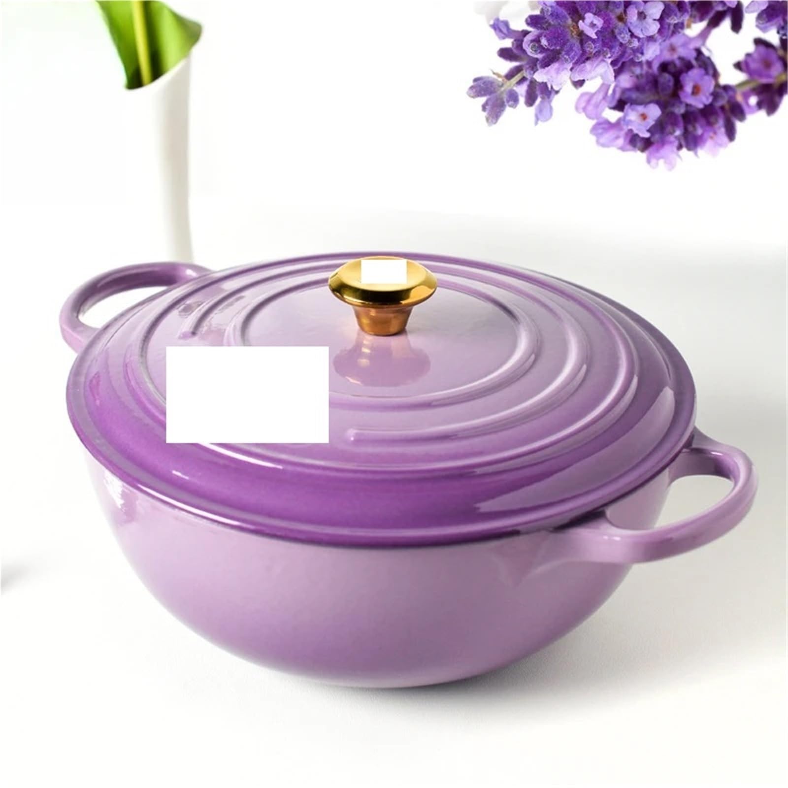Olla De Hierro Fundido Hermosa olla de hierro fundido esmaltado, Home Mama, multifuncional for sopa y estofado, cazuela antiadherente duradera(Red)
