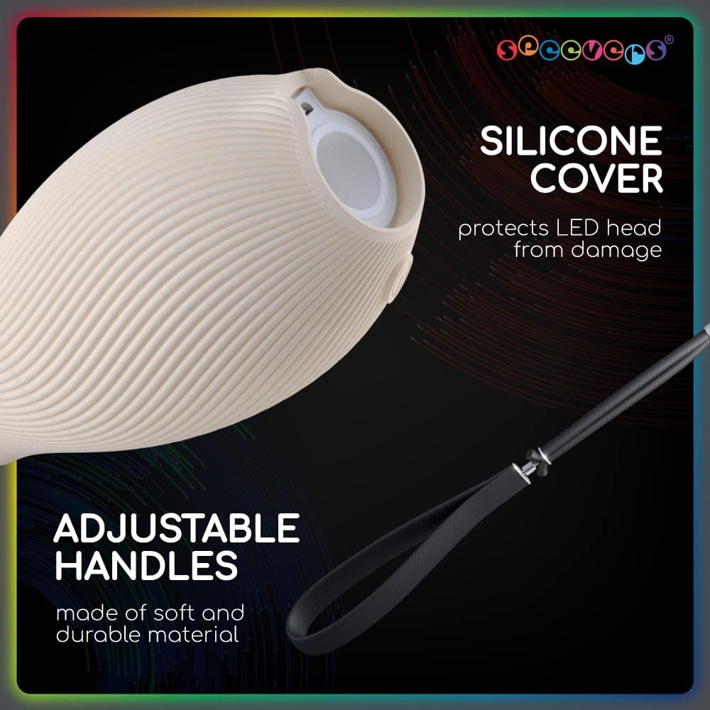 speevers LED Poi Optic Fiber Poi for Professionals - Exciting Light Show and Fast USB Charge - Strobe & Fade Light Programs - LED Prop for Spinners 1 Year Warranty image 5