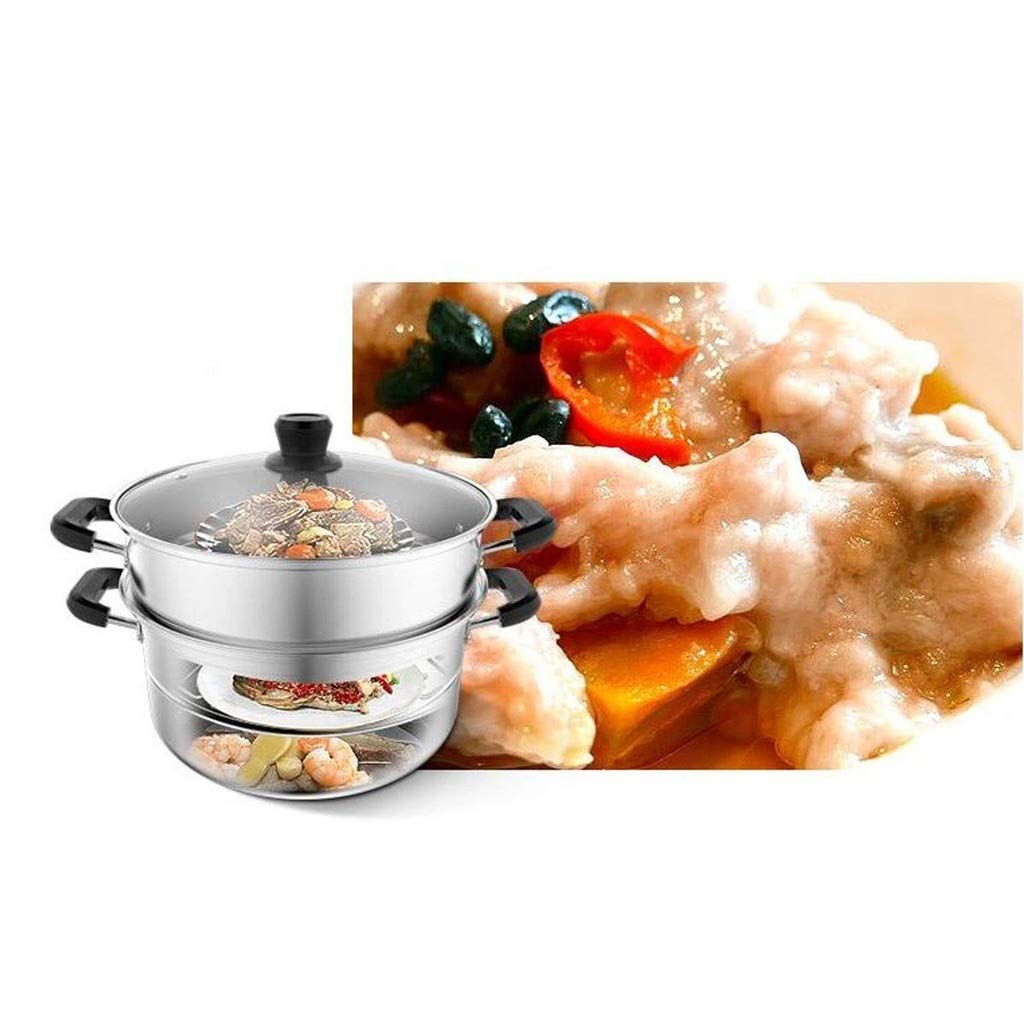 Cuiseur Vapeur en Acier Inoxydable, cuiseur à Riz, cuiseur à gaz Universel pour soupes (Cuisson à la Vapeur Possible)