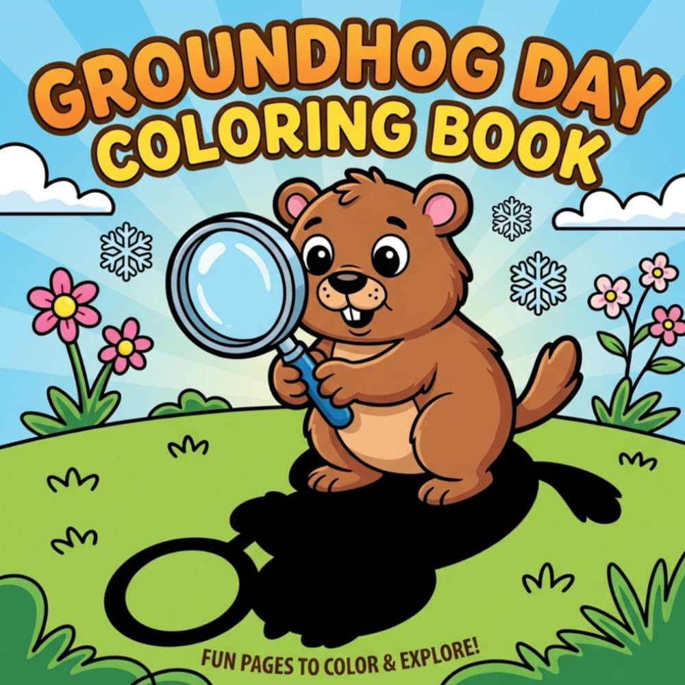 Groundhog Day - Coloring Book for Kids Ages 4-8:: Bold & Easy I Funny Animal